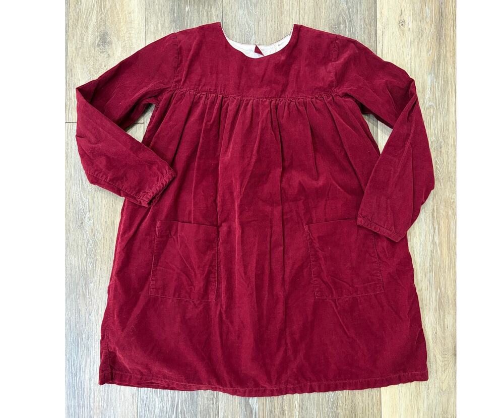 Olive Juice Girls Corduroy Dress Red Cottagecore Long Sleeve 10Y